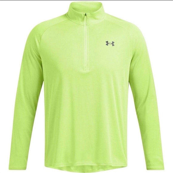 Under Armour Tops - Under Armour Women’s Neon Green Semi-Fitted Heat Gear 1/4 Zip Long Sleeve Sz S